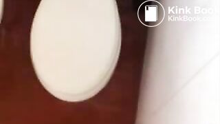 Pretty blonde teen pooping on hidden toilet cam