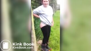 Girl lands face first in shit