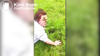 Girl lands face first in shit