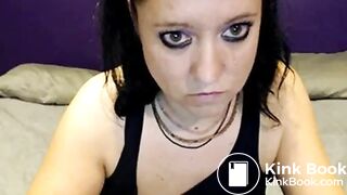 Nasty cam whore sniffs shitty finger