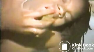 Negro female eats her shit