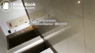 The girl excreted profusely in the toilet 91