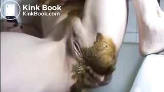 Mature smearing diarrhea on her body and shitting