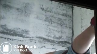 Girl shitting diarrhea in a dirty public toilet