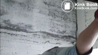 Girl shitting diarrhea in a dirty public toilet