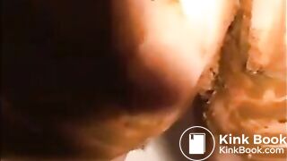 Dirty girl smear shit all over her body