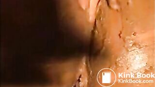 Dirty girl smear shit all over her body