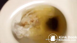 Soft poop from attractive brunette