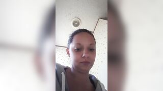 FoxyJ - Selfie pissing and shitting hard turd on the floor
