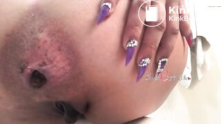 Black BBW Shits on Toilet