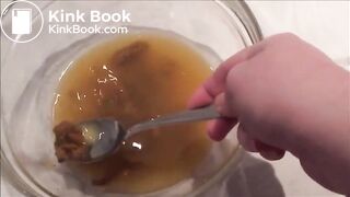 This girl preparing a soup with piss and shit