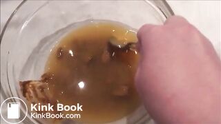 This girl preparing a soup with piss and shit