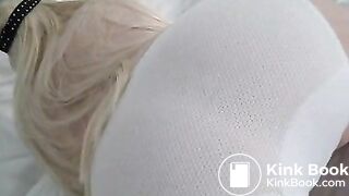 Blonde's huge dump in her panties