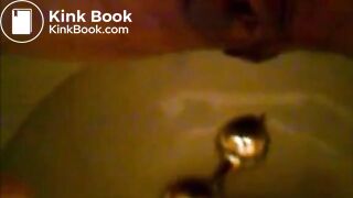 Girl shitting in the toilet and inserting dildo on her asshole