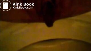 Girl shitting in the toilet and inserting dildo on her asshole