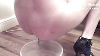 Brunette's pee and poop compilation