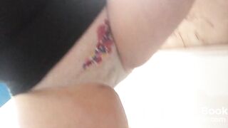 Hot chubby girl panty shitting and sexy dirty smearing