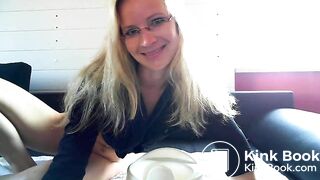 Blonde poops in potty