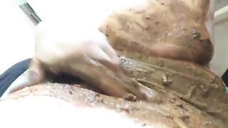 Hot chubby girl panty poop and shitty pussy play