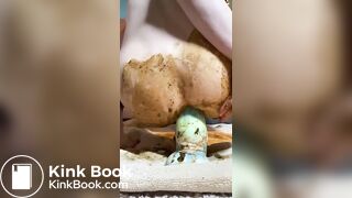 Hottie - huge dildo quiet scat play!