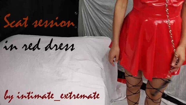 Scat session in red dress - ThisVidcom (1)