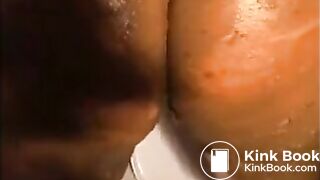 Woman smearing shit on her body