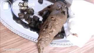 Beautiful Tegan poops on a silver plate