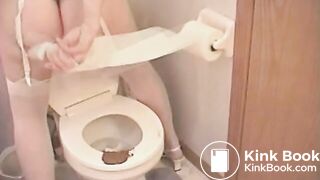 Russian lady's huge messy poop