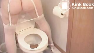Russian lady's huge messy poop