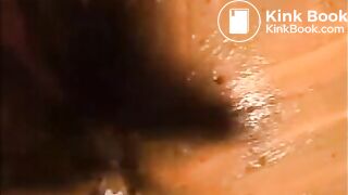 Dirty girl smearing shit all over her body