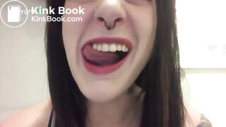 Sucking on her big fat turd