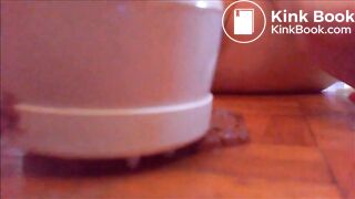 Mature woman masturbating with vibrator and shit