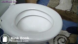 Mia misses the toilet bowl