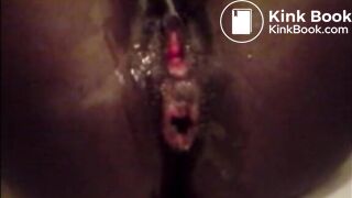 Ebony woman shitting closeup
