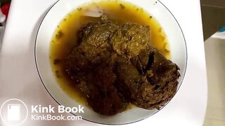 Huge poop on a plate