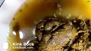Huge poop on a plate