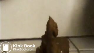 Hairy milf in high heels and lingerie shitting on the floor