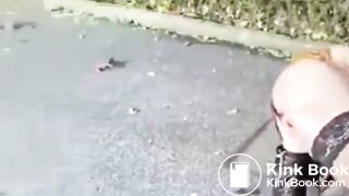 Poop and pee lying on her back at roadside