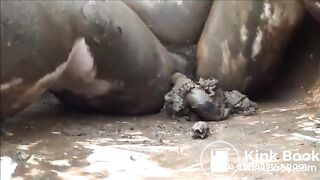 Messy shit masturbation