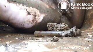 Messy shit masturbation