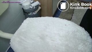 Pregnant Mia  pooping in toilet