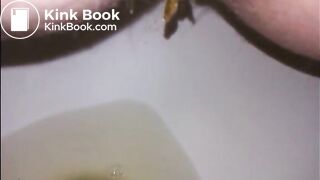 Hairy milf shitting in the toilet