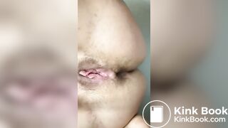Hot girl shitting smearing and tastes her shit