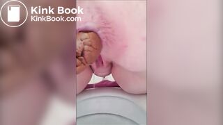 Babe shit and piss on the toilet
