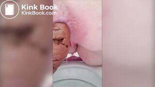 Babe shit and piss on the toilet