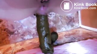 Big poop on the marble tiled floor