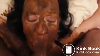 Messy scat blowjob