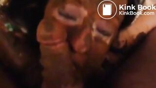 Messy scat blowjob