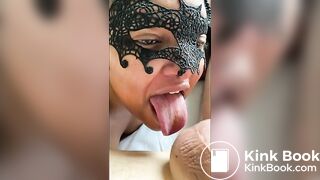 Black Scat Whore Feasts on her White Master's Waste