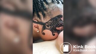 Black Scat Whore Feasts on her White Master's Waste